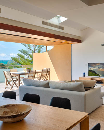 Beach Suites living room with ocean view